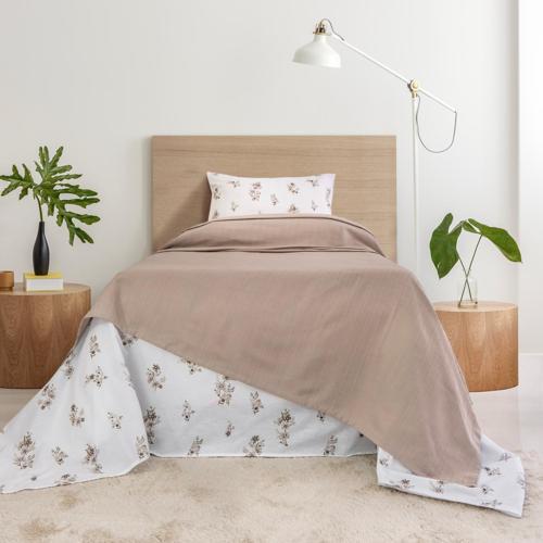 Home Hera Tek Kişilik Pike Takımı 3 Parça-Bej
