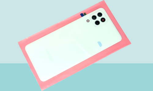 - Samsung Galaxy A22 (4G) Arka Kapak Batarya Kapağı -  MAVİ - FULL LENSLİ