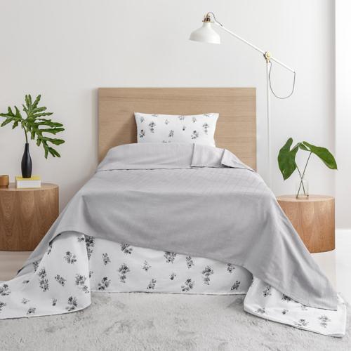 Home Hera Tek Kişilik Pike Takımı 3 Parça-Gri