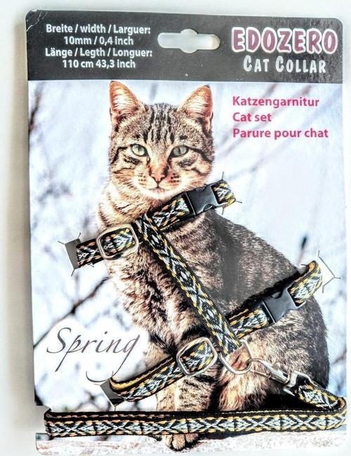 Kedi Göğüs Tasma Takım Siyah