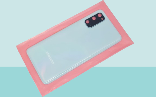 - Samsung Galaxy S20 Arka Kapak Batarya Kapağı (Cam Full Lensli) - MAVİ