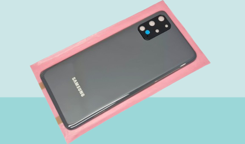 - Samsung Galaxy S20 PLUS Arka Kapak Batarya Kapağı (Cam Full Lensli) - FÜME