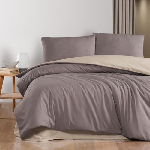 Home Mia Çift Kişilik Nevresim Takımı 4 Parça-Kahverengi