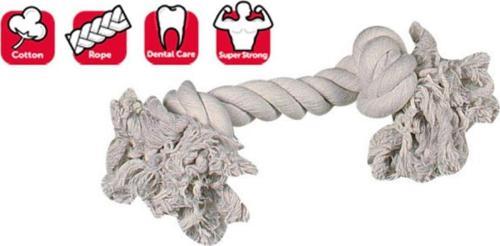 504622- 2 Düğümlü Köpek Diş İpi Oyuncağı L 35 Cm Beyaz