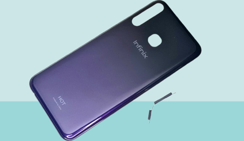 - Infinix HOT 8 FULL KASA Arka Kapak Batarya Kapağı - MAVİ SİYAH