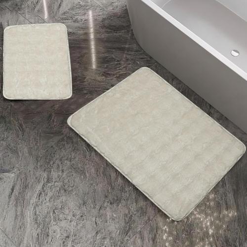 Home Pia 2 li Pelıuş Banyo Paspası-Krem