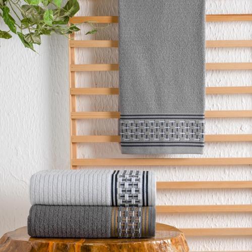Home Plain Jakarlı Havlu 50x90-Gri