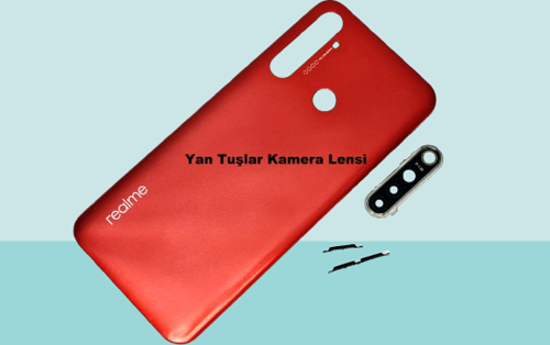 - Oppo Realme 5İ FULL KASA Arka Kapak Batarya Kapağı - KIRMIZI