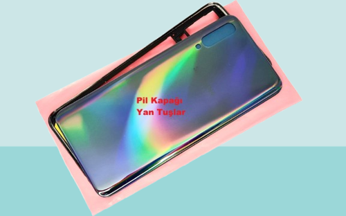 - Samsung Galaxy A50 A505 FULL KASA Arka Kapak Batarya Kapağı - SİYAH