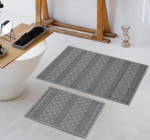 Home Sue 2 li Banyo Paspası-Gri