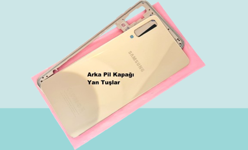 - Samsung Galaxy A7 A750 (2018) FULL KASA Arka Kapak Batarya Kapağı - GOLD
