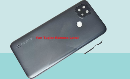 - Oppo Realme C21 FULL KASA Arka Kapak Batarya Kapağı - SİYAH