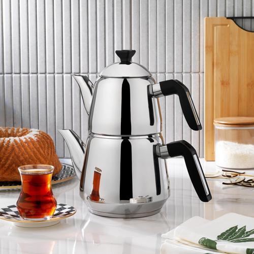 TeeHaus Çelik Çaydanlık Takımı 4 Parça-Siyah