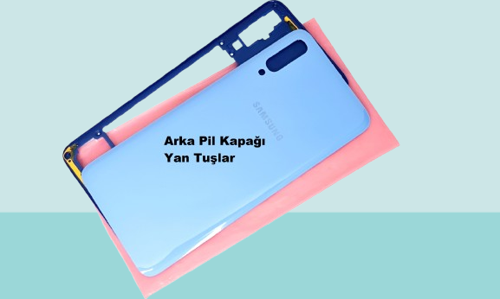 - Samsung Galaxy A70 A705 FULL KASA Arka Kapak Batarya Kapağı - MAVİ