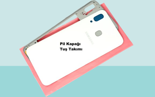 - Samsung Galaxy A30 A 305 Full FULL KASA Arka Kapak Batarya Kapağı - BEYAZ