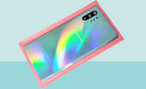 - Samsung Galaxy NOTE 10 PLUS Arka Kapak Batarya Kapağı (Cam Full Lensli) - GRİ