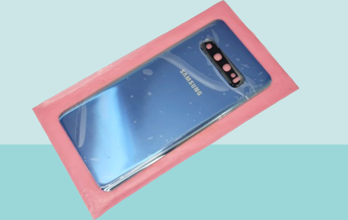 - Samsung Galaxy S10 Arka Kapak Batarya Kapağı (Cam Full Lensli) - MAVİ