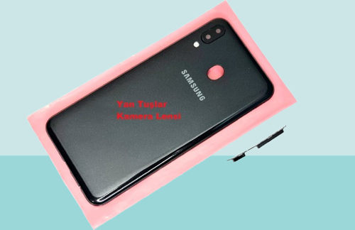 - Samsung Galaxy M20 FULL KASA Arka Kapak Batarya Kapağı - SİYAH