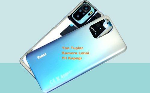 - Xiaomi Redmi NOTE 10 (4G) FULL KASA Arka Kapak Batarya Kapağı - MAVİ
