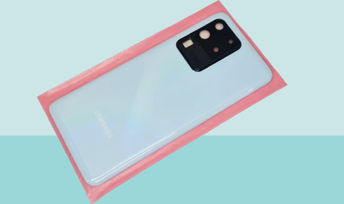- Samsung Galaxy S20 UTRA Arka Kapak Batarya Kapağı (Cam Full Lensli) - MAVİ