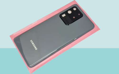 - Samsung Galaxy S20 UTRA Arka Kapak Batarya Kapağı (Cam Full Lensli) - FÜME