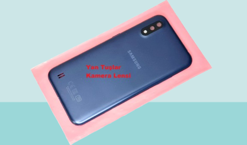 - Samsung Galaxy A01 FULL KASA Arka Kapak Batarya Kapağı - MAVİ