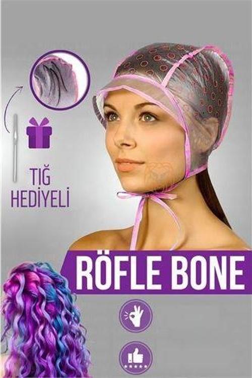 Röfle Bonesi Tığlı Saç Boya Bonesi