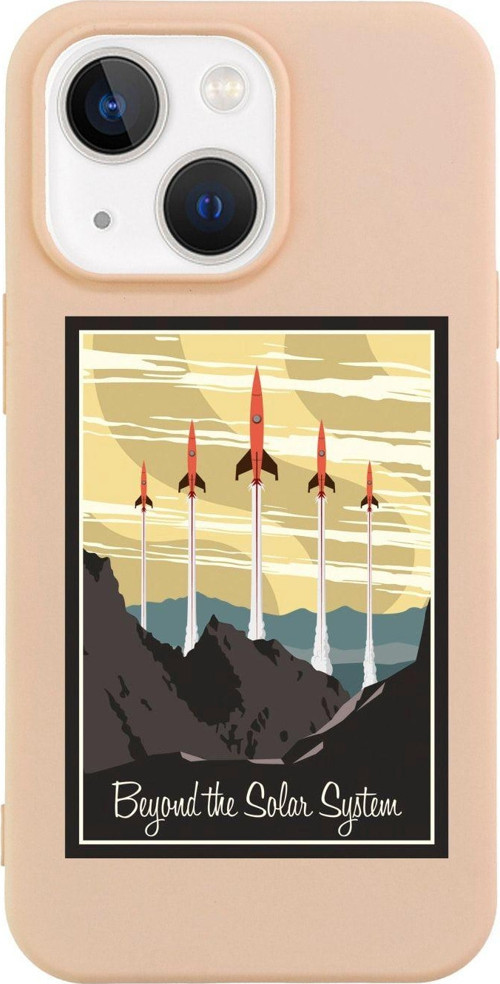 İphone 13 Beyond Solar System Tasarımlı Pembe Telefon Kılıfı