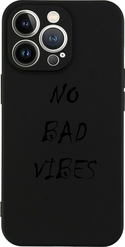 İphone 13 Pro No Bad Vibes Tasarımlı Siyah Telefon Kılıfı