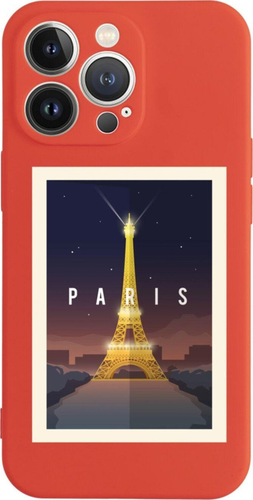 İphone 13 Pro Paris Tasarımlı Kırmızı Telefon Kılıfı