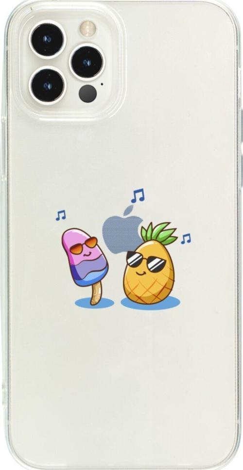 İphone 13 Pro Max Dondurma Ve Ananas Şeffaf Telefon Kılıfı