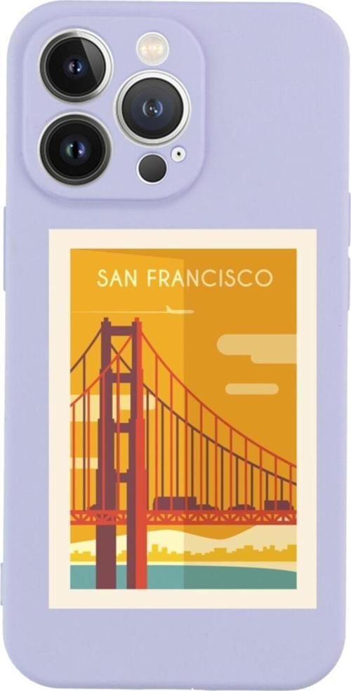 İphone 13 Pro San Francisco Tasarımlı Lila Telefon Kılıfı