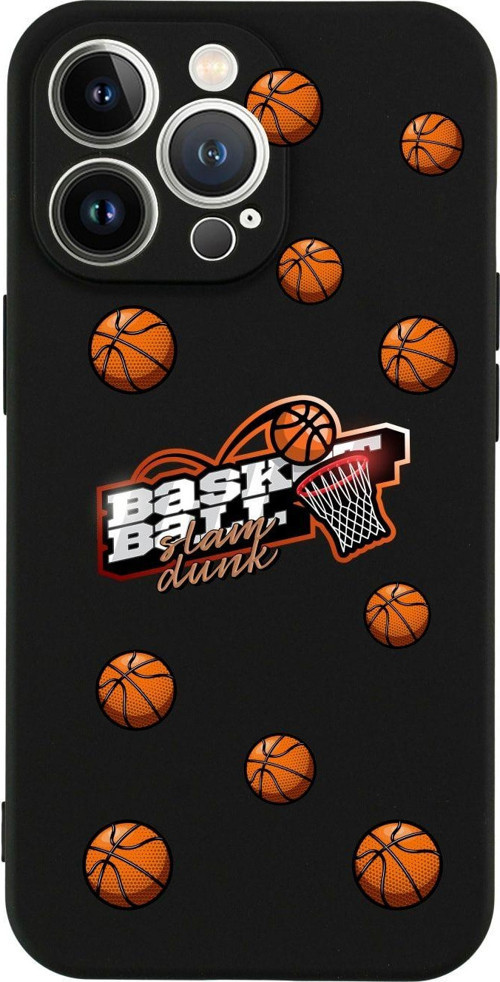 İphone 13 Pro Basketbol Top Tasarımlı Siyah Telefon Kılıfı