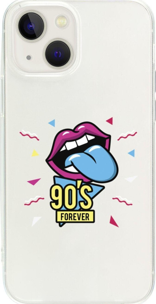 İphone 13 90'S Forever Desenli Şeffaf Telefon Kılıfı