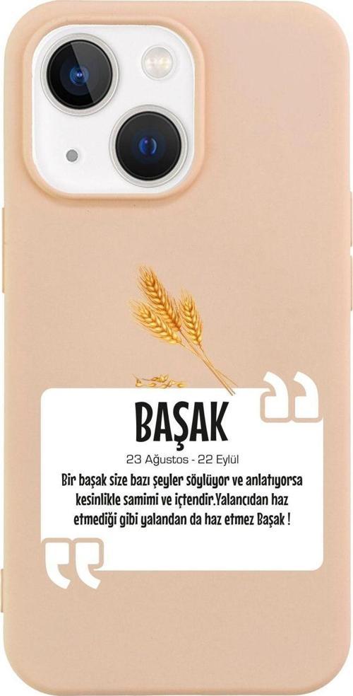 İphone 13 Başak Yıldız Tasarımlı Pembe Telefon Kılıfı