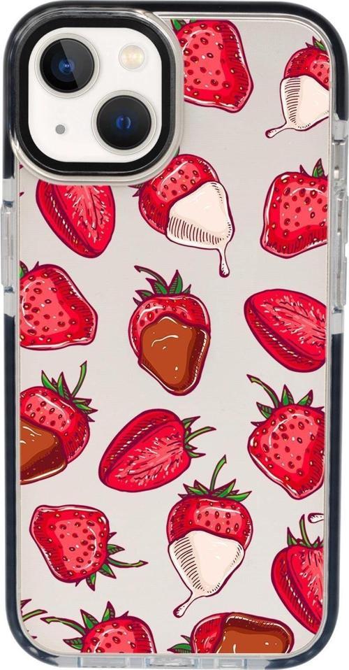 İphone 13 Çikolatalı Çilekler Candy Bumper Darbe Emci Silikonlu Telefon Kılıfı