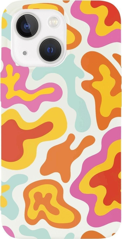 İphone 13 Uyumlu Colourful Wave Tasarımlı Lansman Telefon Kılıfı