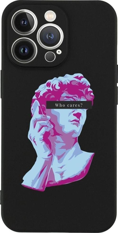 İphone 13 Who Cares Tasarımlı Siyah Telefon Kılıfı