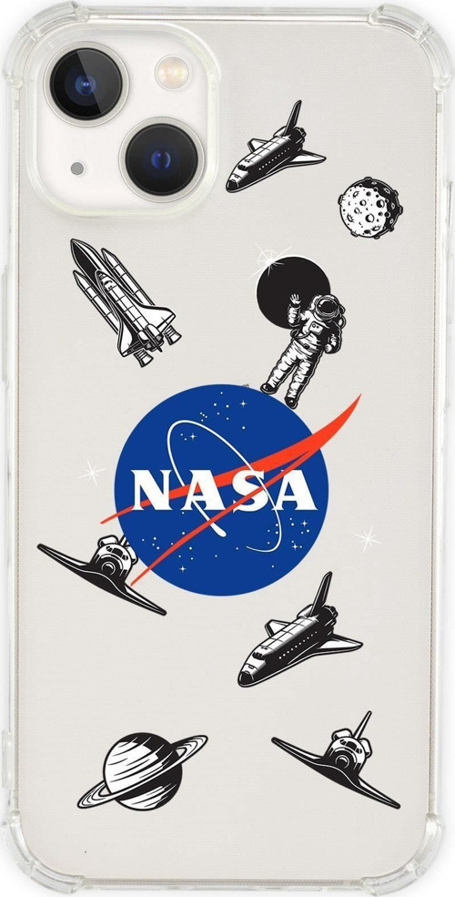 İphone 13 Uyumlu Nasa Desenli Anti Shock Olex Köşe Darbe Korumalı Silikonlu Şeffaf Kılıf