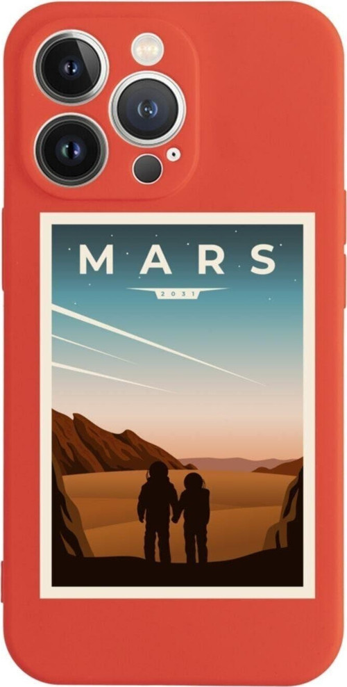 İphone 13 Pro Mars Tasarımlı Kırmızı Telefon Kılıfı