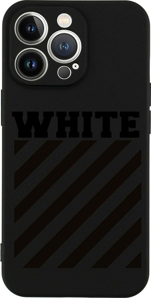 İphone 13 Pro White Tasarımlı Siyah Telefon Kılıfı