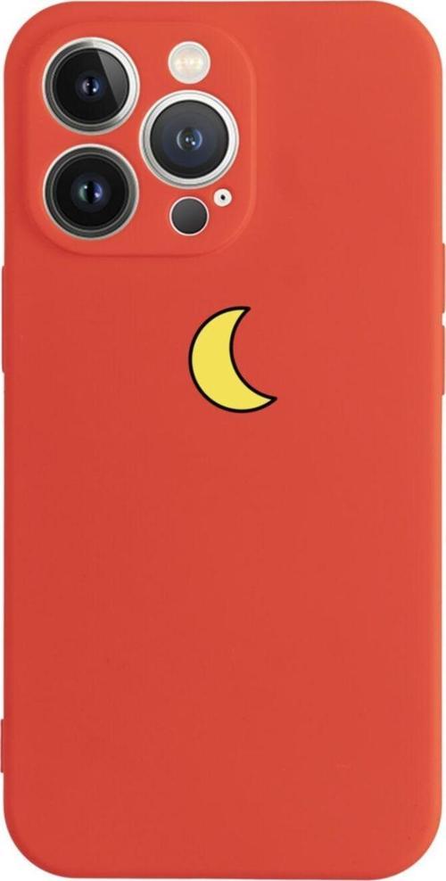 İphone 13 Pro Moon Tasarımlı Kırmızı Telefon Kılıfı