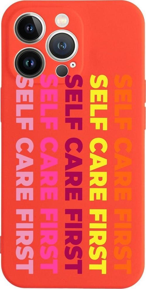İphone 13 Pro Self Care Fırst Tasarımlı Kırmızı Telefon Kılıfı