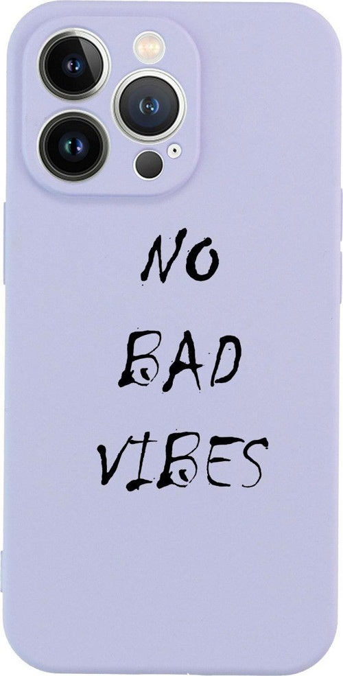 İphone 13 Pro No Bad Vibes Tasarımlı Lila Telefon Kılıfı