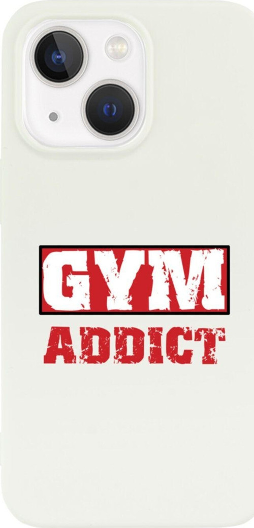 İphone 13 Gym Addict Tasarımlı Beyaz Telefon Kılıfı