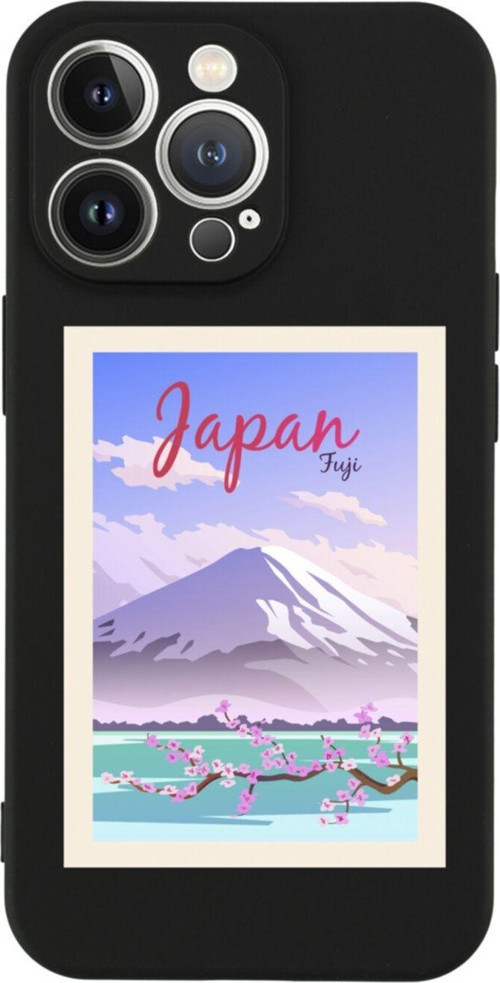 İphone 13 Pro Japan Fuji Tasarımlı Siyah Telefon Kılıfı