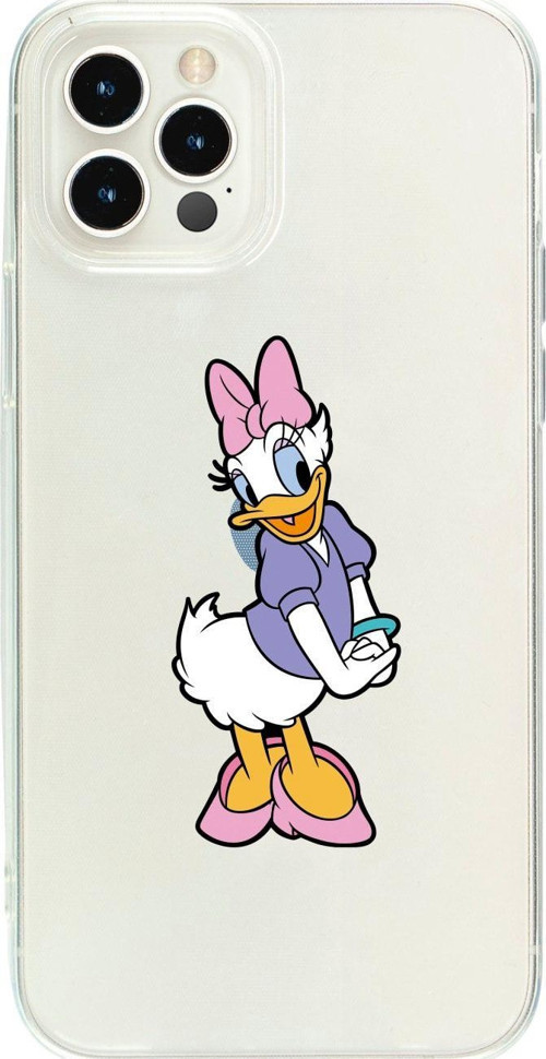 İphone 13 Pro Max Daisy Duck Desenli Şeffaf Telefon Kılıfı