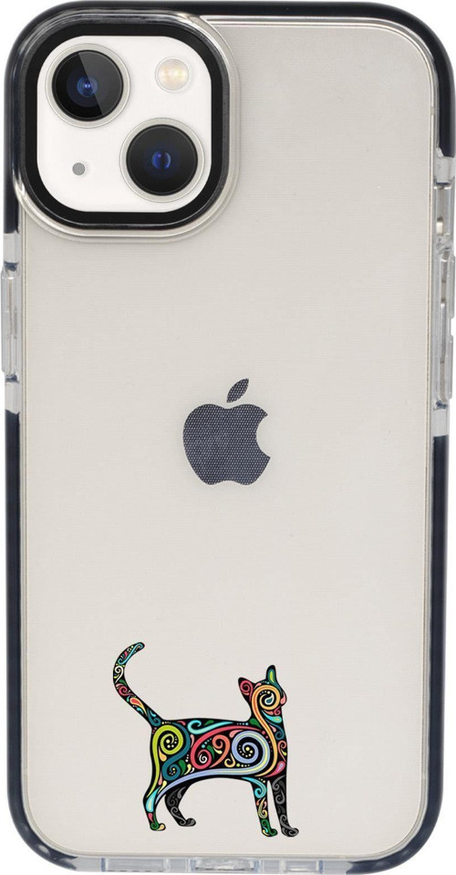 İphone 13 Mandala Cat Candy Bumper Darbe Emci Silikonlu Telefon Kılıfı
