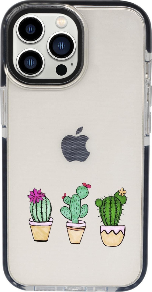 İphone 13 Pro Üçlü Kaktüs Candy Bumper Darbe Emci Silikonlu Telefon Kılıfı