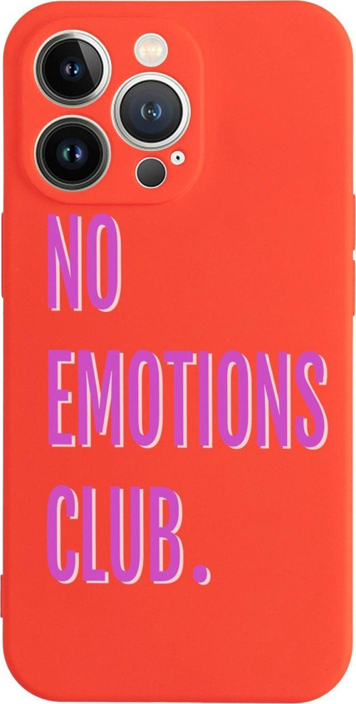 İphone 13 Pro No Emotions Club Tasarımlı Kırmızı Telefon Kılıfı